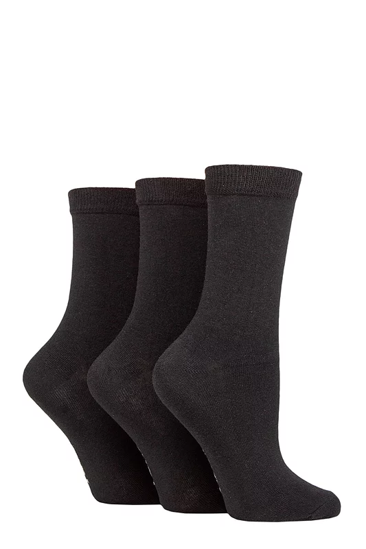 Women's 3 Pair SOCKSHOP TORE 100% Recycled Plain Cotton Socks