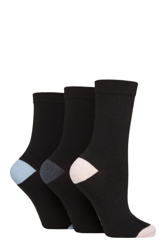 Women's 3 Pair SOCKSHOP TORE 100% Recycled Heel and Toe Cotton Socks