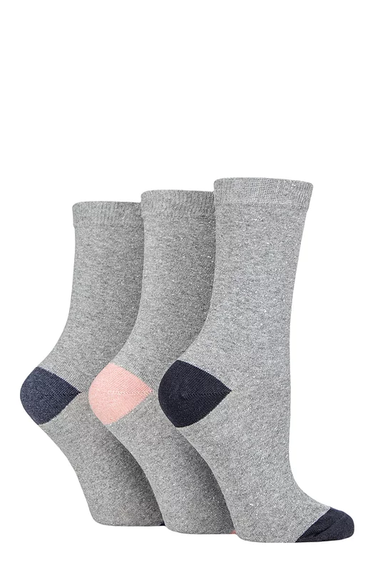 Women's 3 Pair SOCKSHOP TORE 100% Recycled Heel and Toe Cotton Socks