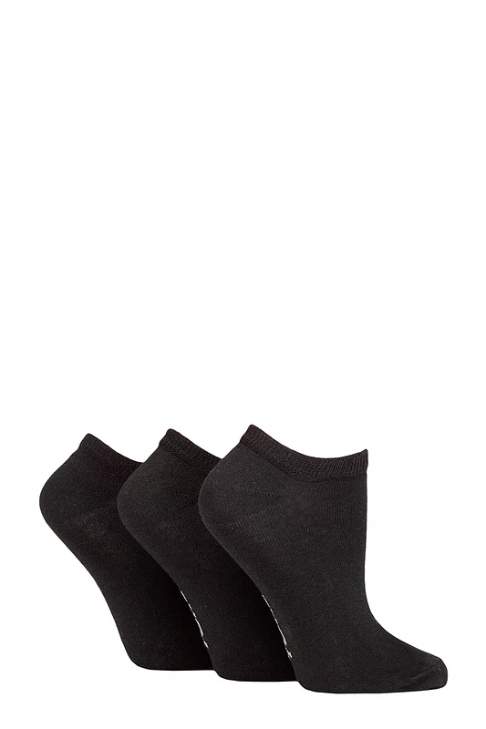 Women's 3 Pair SOCKSHOP TORE 100% Recycled Plain Cotton Trainer Socks
