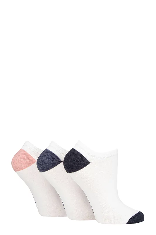 Women's 3 Pair SOCKSHOP TORE 100% Recycled Heel and Toe Cotton Trainer Socks