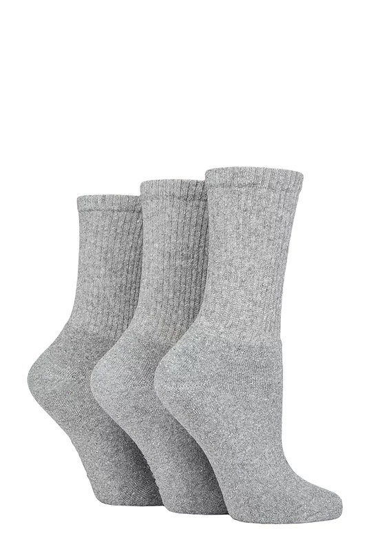 Women's 3 Pair SOCKSHOP TORE 100% Recycled Plain Cotton Sports Socks