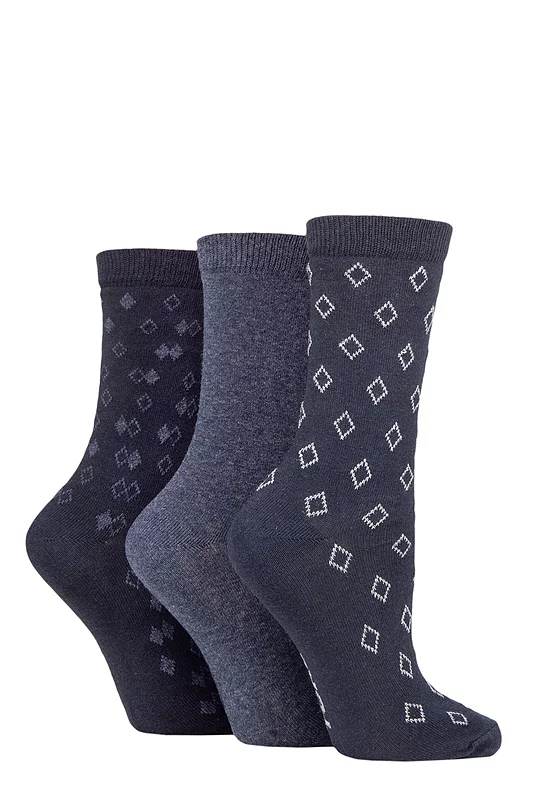 Women's 3 Pair SOCKSHOP TORE 100% Recycled Diamonds Cotton Socks