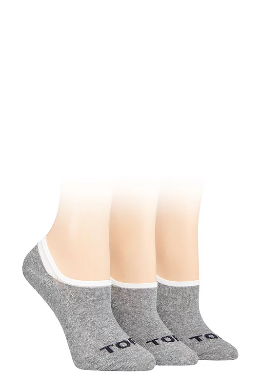 Women's 3 Pair SOCKSHOP TORE 100% Recycled Plain Cotton High Cut Ped Socks