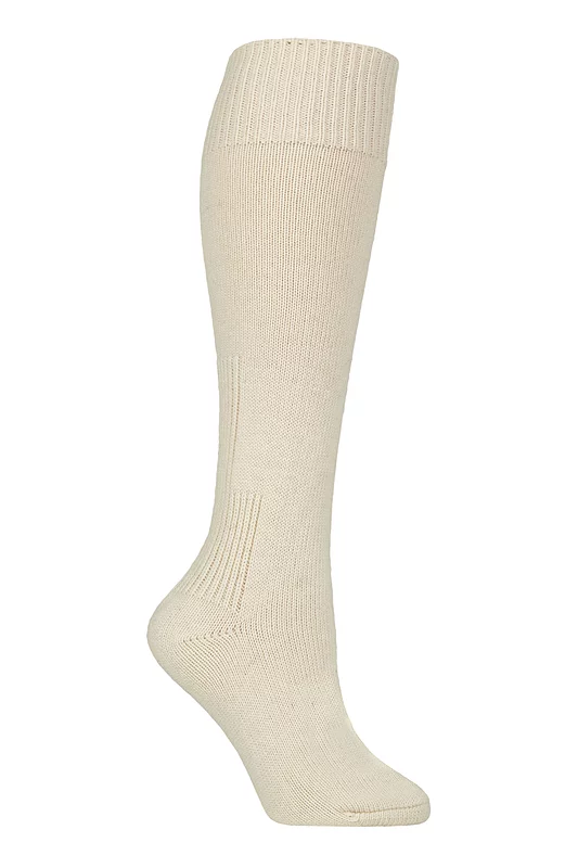 Women's 1 Pair SOCKSHOP Workforce Wool Protective Knee High Socks Cream 3-5.5 Women's