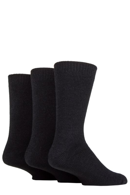 Mens 3 Pair Workforce Thermal Socks In Black