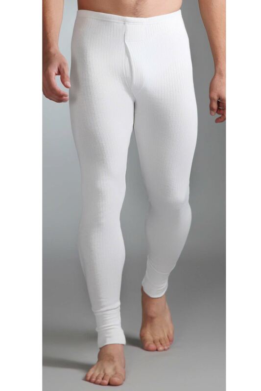 Mens 1 Pair SOCKSHOP Heat Holders 0.45 TOG Thermal Long Johns White XL