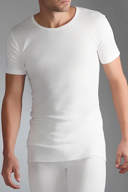 Mens SOCKSHOP Heat Holders Short Sleeved Thermal Vest White S