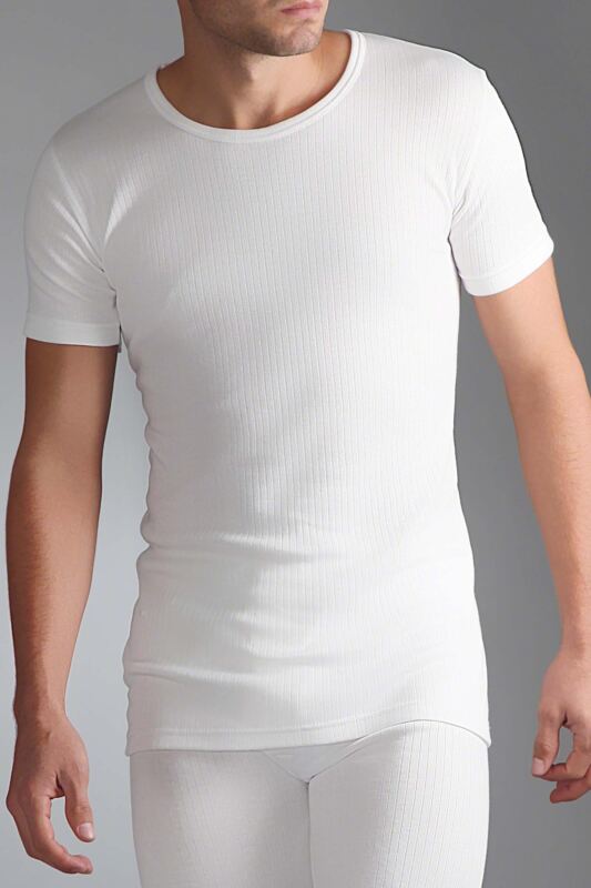 Mens SOCKSHOP Heat Holders Short Sleeved Thermal Vest White XXL