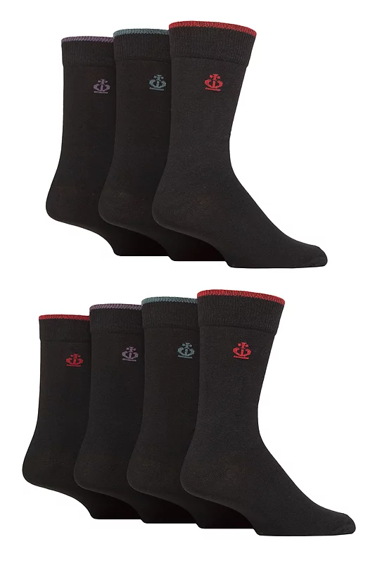 Mens 7 Pair Jeff Banks Plain Recycled Cotton Socks