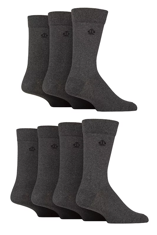 Mens 7 Pair Jeff Banks Plain Recycled Cotton Socks