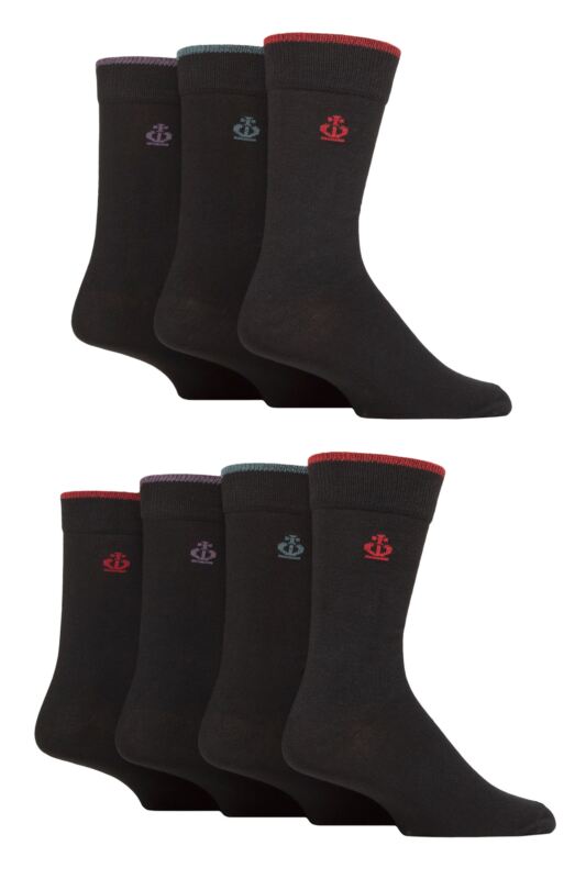 Mens 7 Pair Jeff Banks Plain Recycled Cotton Socks