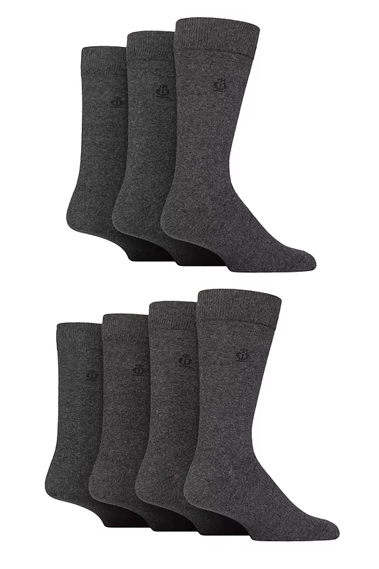 Mens 7 Pair Jeff Banks Plain Recycled Cotton Socks