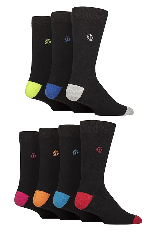 Mens 7 Pair Jeff Banks Plain Recycled Cotton Socks