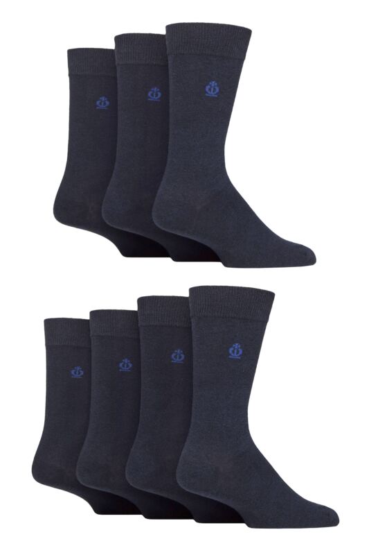 Mens 7 Pair Jeff Banks Plain Recycled Cotton Socks