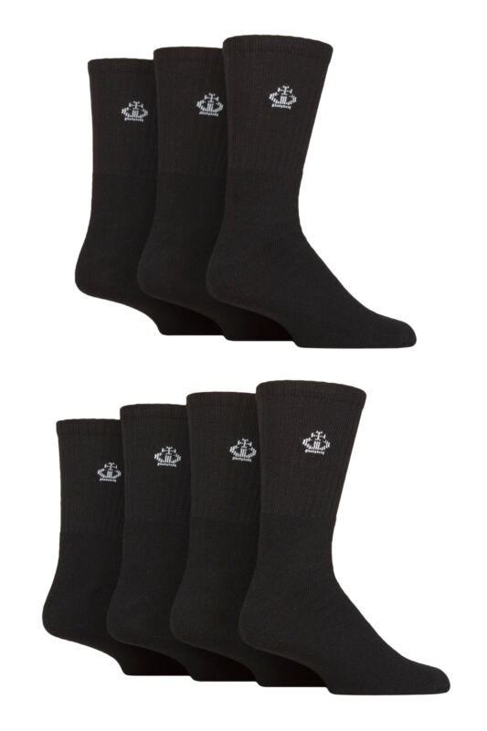 Mens 7 Pair Jeff Banks Polyester and Recycled Cotton Sports Crew Socks