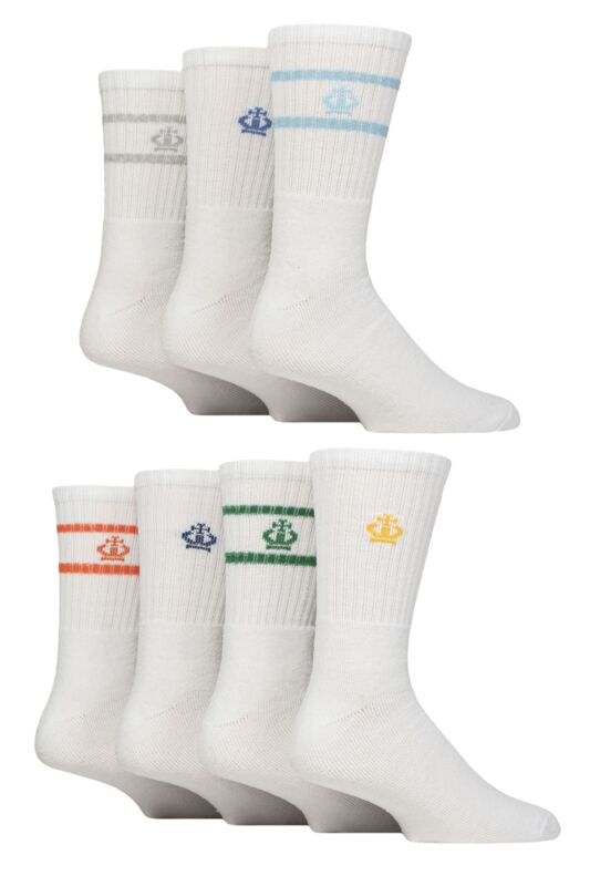 Mens 7 Pair Jeff Banks Polyester and Recycled Cotton Sports Crew Socks