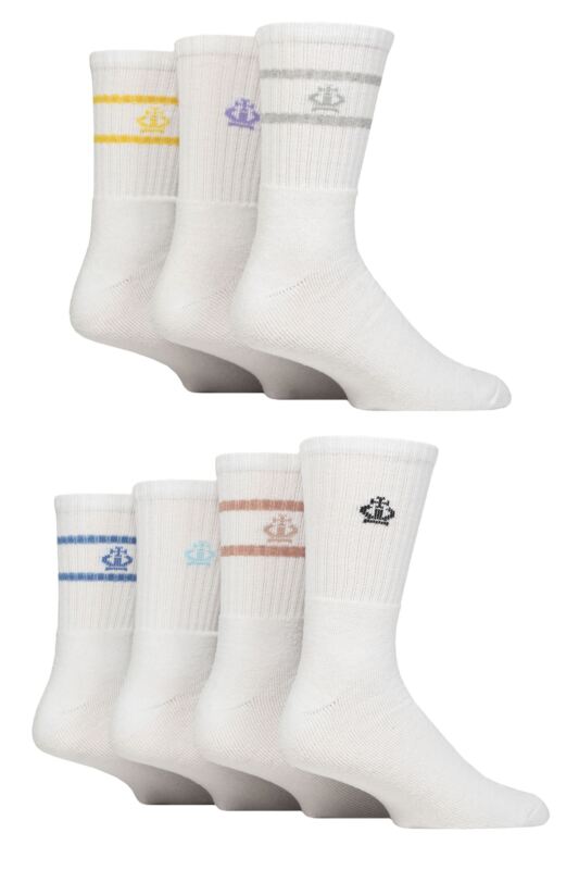 Mens 7 Pair Jeff Banks Polyester and Recycled Cotton Sports Crew Socks