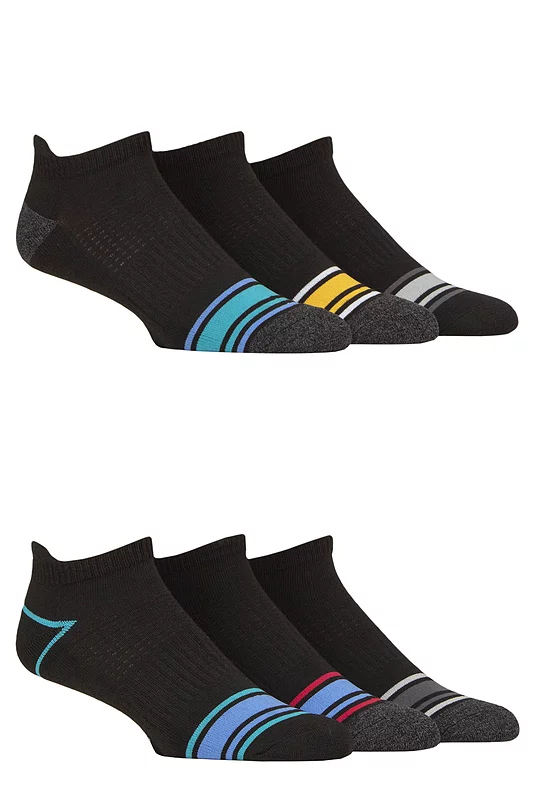 Mens 6 Pair Jeff Banks Sport Trainer Liner Socks