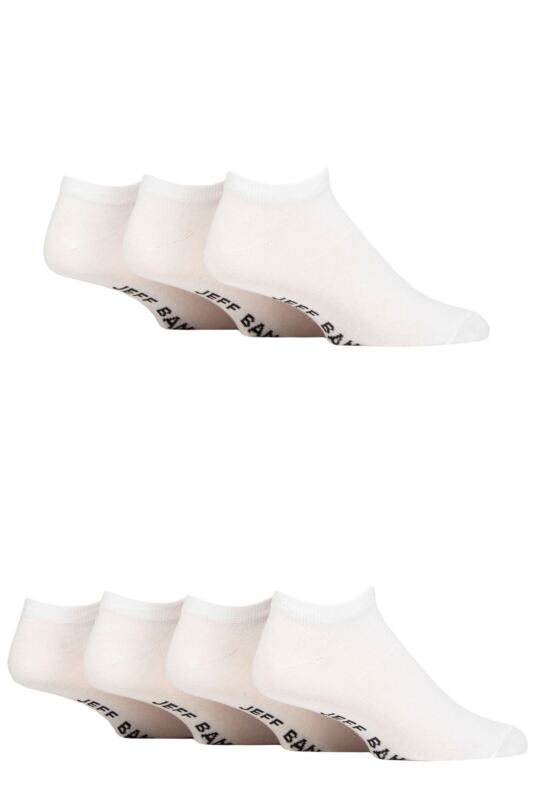Mens 7 Pair Jeff Banks Plain Cotton Trainer Socks