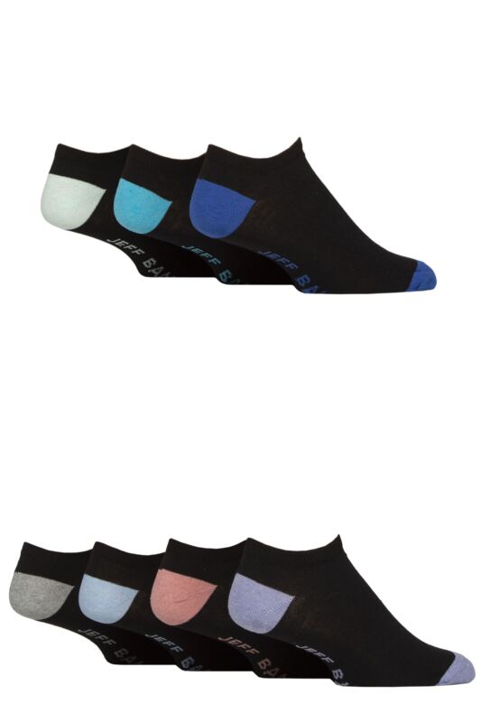 Mens 7 Pair Jeff Banks Recycled Cotton Patterned Trainer Socks