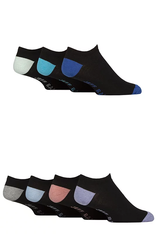 Mens 7 Pair Jeff Banks Recycled Cotton Patterned Trainer Socks