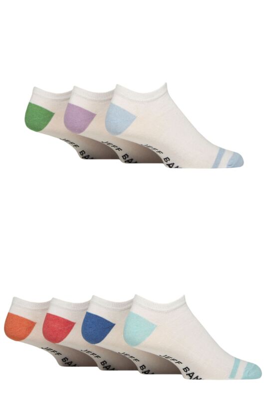 Mens 7 Pair Jeff Banks Recycled Cotton Patterned Trainer Socks