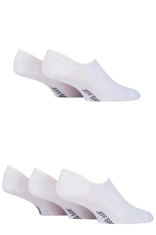 Mens 5 Pair Jeff Banks Plain Cotton Secret Socks White 7-11 Mens