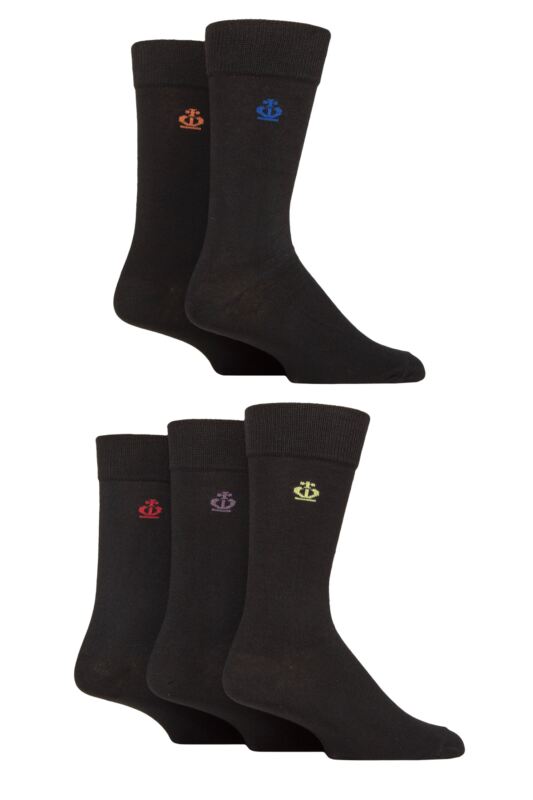Mens 5 Pair Jeff Banks Plain Recycled Cotton Socks