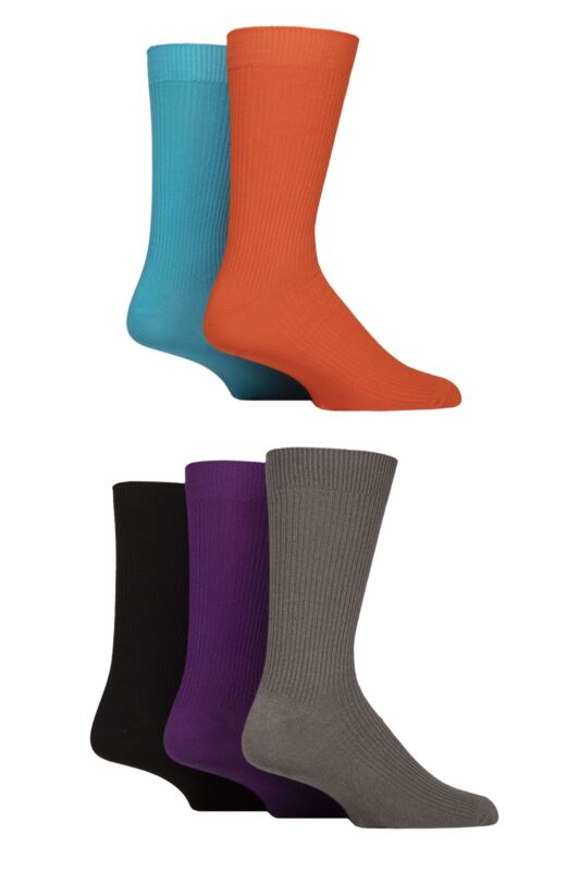 Mens 5 Pair Jeff Banks Cotton Blend Crew Socks