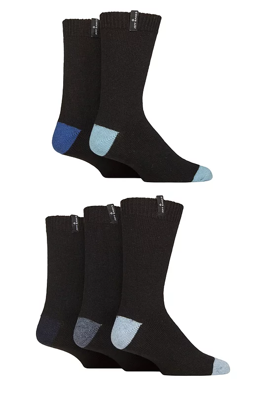 Mens 5 Pair Jeff Banks Recycled Wool Boot Socks