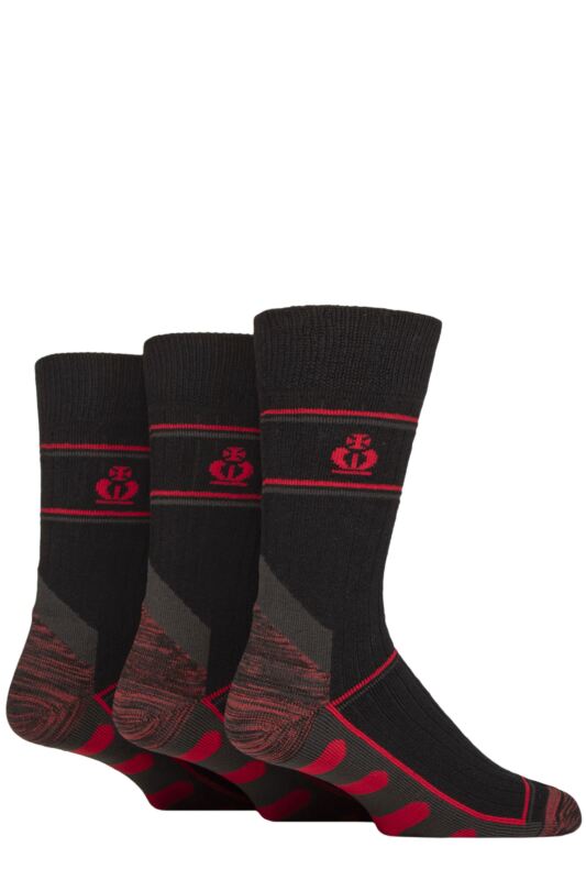 Mens 3 Pair Jeff Banks Recycled Cotton Cushioned Durable Work Socks