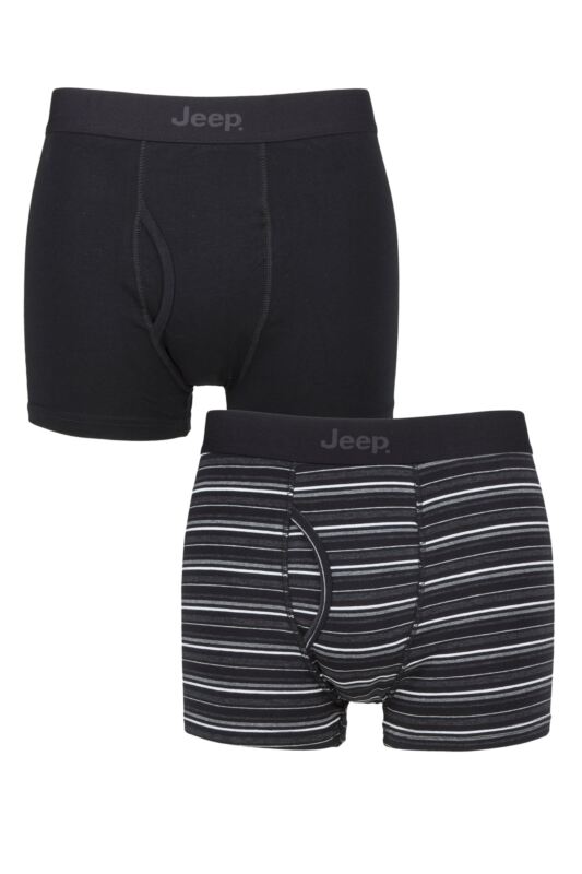 Mens 2 Pack Jeep Striped Cotton Rich Keyhole Trunks