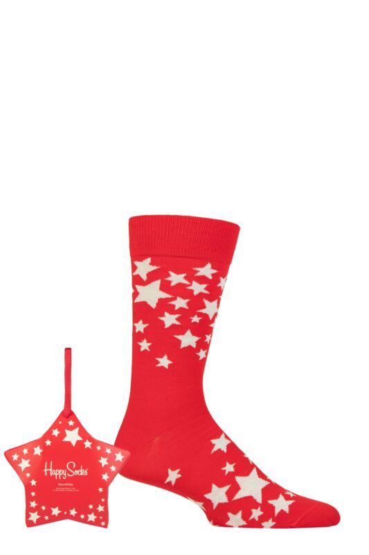 Mens and Women's 1 Pair Happy Socks Stars Gift Boxed Socks