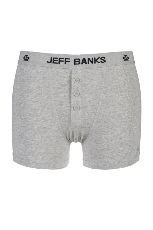 Mens Jeff Banks Leeds Buttoned* Cotton Boxer Shorts