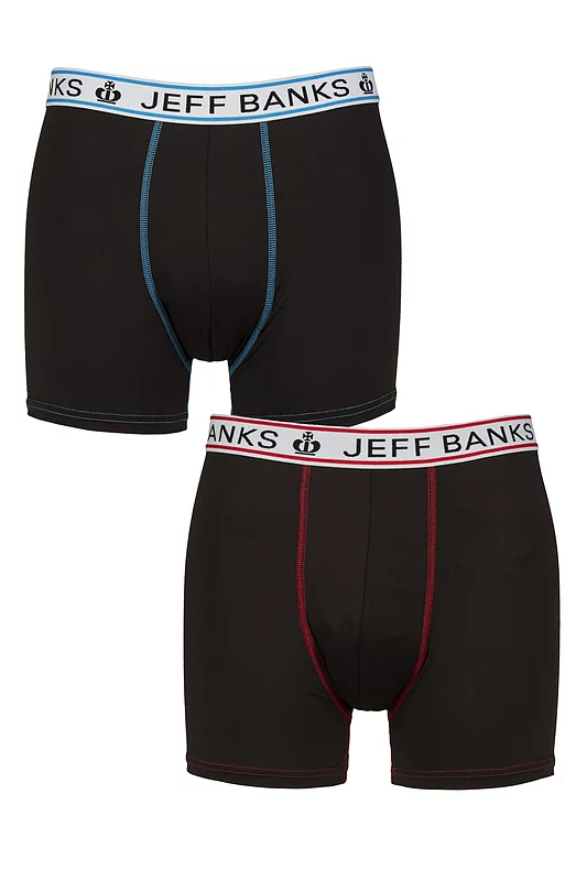 Mens 2 Pack Jeff Banks Sports Trunks