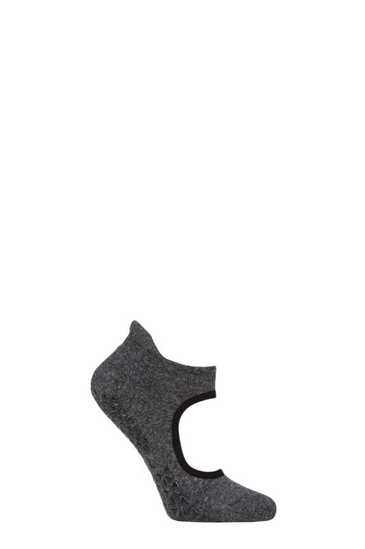 Women's 1 Pair Tavi Noir Emma Organic Cotton Yoga Socks with Grip Shadow S