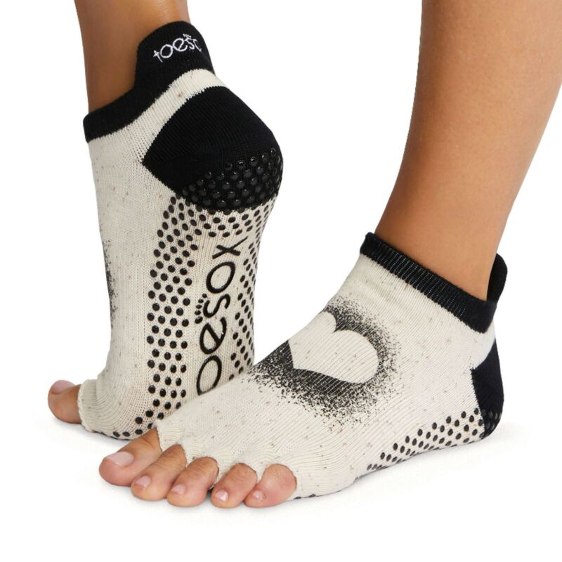 Mens and Women's 1 Pair ToeSox Half Toe Organic Cotton Low Rise Yoga Socks