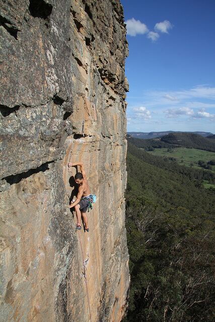 Niche sock wearers: rock climber climbing