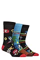 Mens 3 Pair Sonic the Hedgehog Game Play Cotton Socks - Assorted