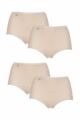 Ladies 4 Pair Sloggi Basic+ Maxi Briefs - Nude