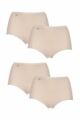 Ladies 4 Pair Sloggi Basic+ Maxi Briefs - Nude