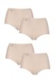 Women's 4 Pair Sloggi Basic+ Maxi Briefs - Nude