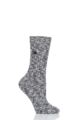 Ladies 1 Pair Birkenstock Cotton Slub Chunky Ribbed Socks - Black