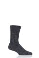 Mens 1 Pair Birkenstock Cotton Slub Twist Ribbed Socks - Black