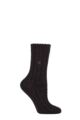Ladies 1 Pair Birkenstock Cotton Bling Ribbed Socks - Black