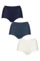 Women's 3 Pair Sloggi Basic Maxi Briefs - Blue Combination