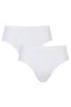 Mens 2 Pack Sloggi 24/7 Basic Natural Cotton Midi Briefs - White