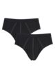 Mens 2 Pack Sloggi 24/7 Basic Natural Cotton Midi Briefs - Black