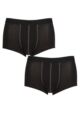 Mens 2 Pack Sloggi 24/7 Basic Natural Cotton Hipster Briefs - Black